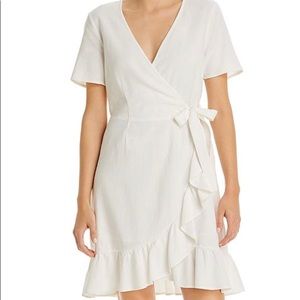 Veto Moda White Linen Faux Wrap Dress